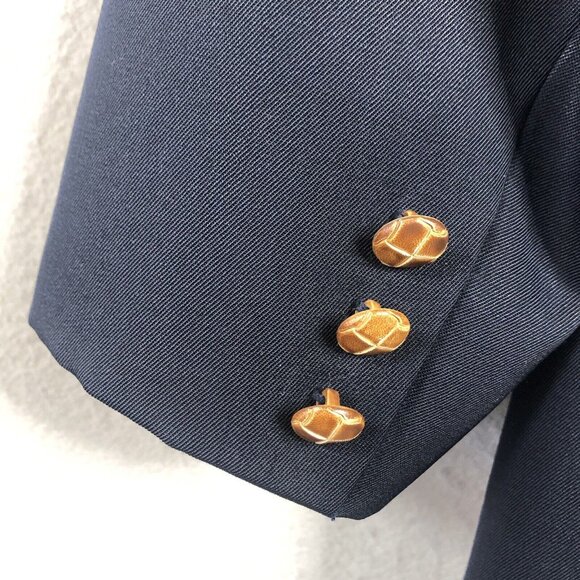 Vintage Pioneer Wear Blazer Mens 48 Navy Blue Western Sport Coat Jacket Office - Picture 13 of 16